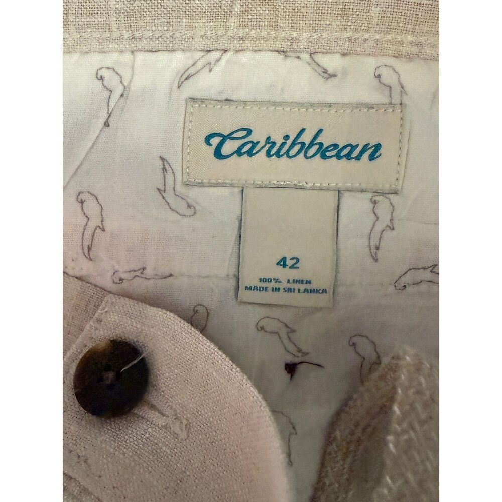 Caribbean Ivory Linen Cargo Shorts - Size 42 - Picture 5 of 8